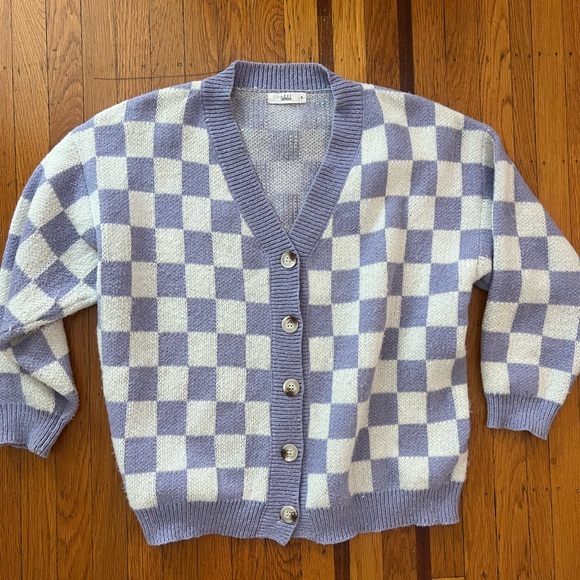 TALULAH Sweaters - Talulah checkered cardigan purple lavender S small good preowned condition